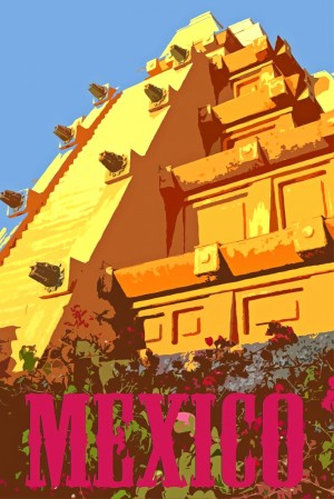 Mexico City vintage travel poster